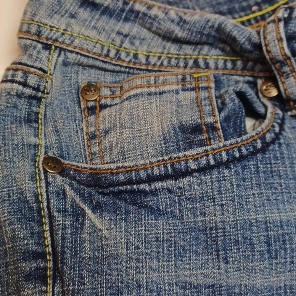 SO flare juniors size 11 Average jeans top yellow stitches boot cut - Picture 4 of 10